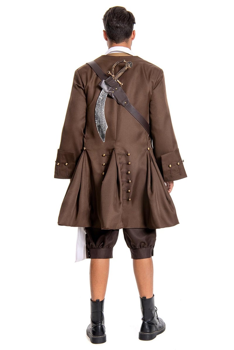 Cosplaysky Mens Pirates Cosplay Costume Pirate Jack Outfit Coat Belt Cosplay Props Halloween - Image 5
